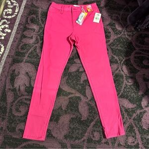 NEW YMI high rise skinny Poppy Pink pants Sz L